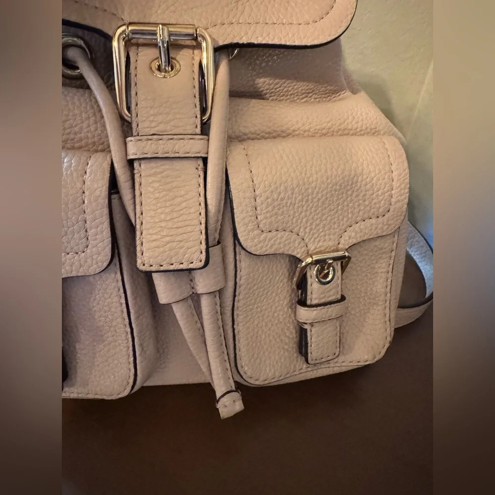 Michael Kors Beige/Tan Pebbled Leather Backpack